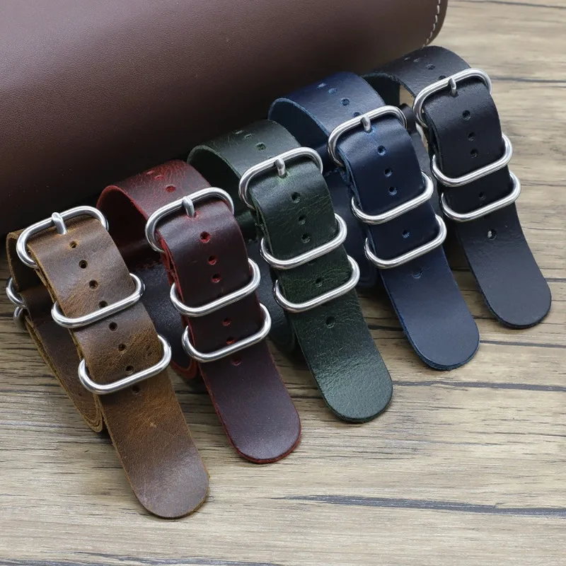 Nato Strap Nylon - 빈티지 정품 가죽 시계 밴드 18mm