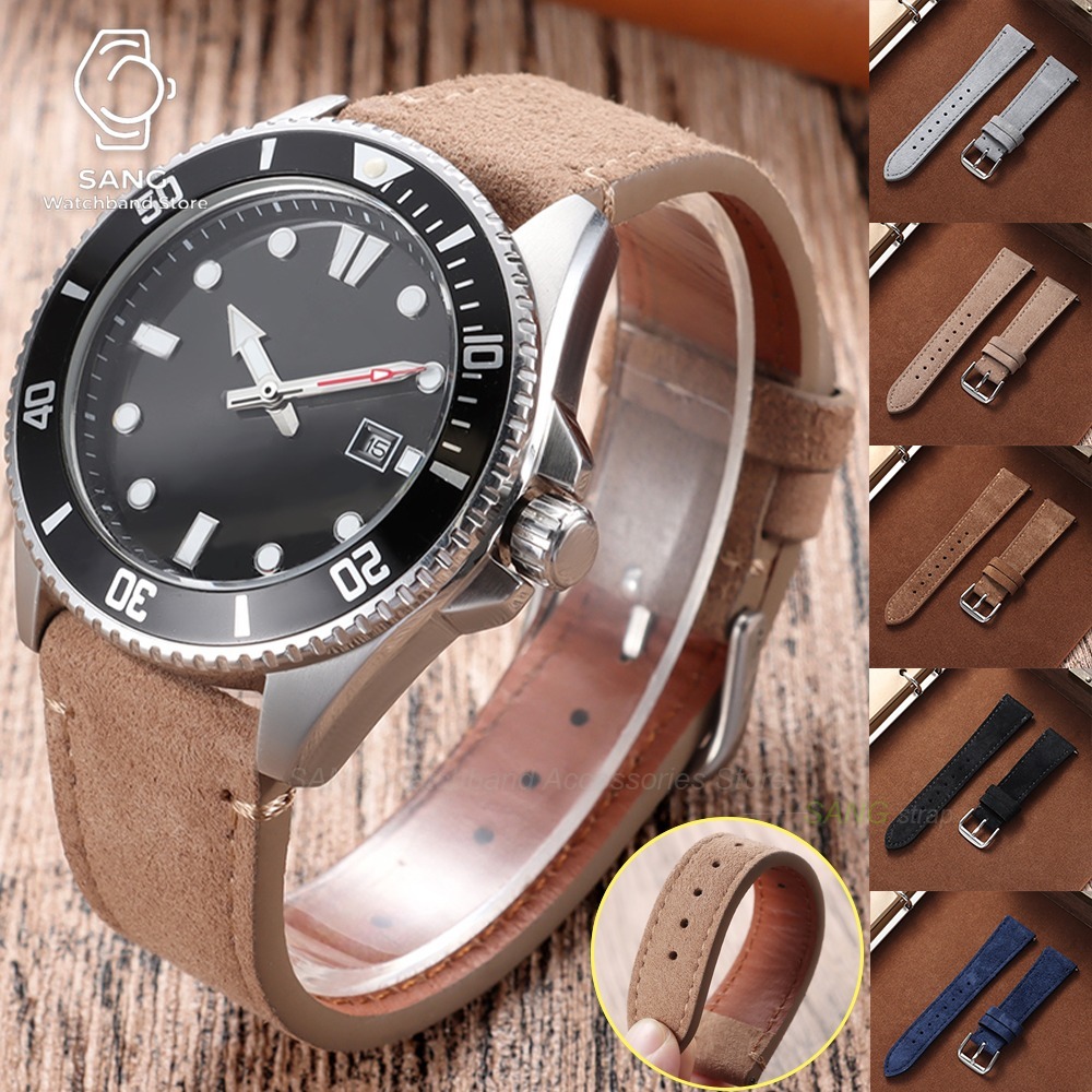 Suede Strap Watch - 20mm 22mm 유니버설 남녀 빈티지 스웨이드