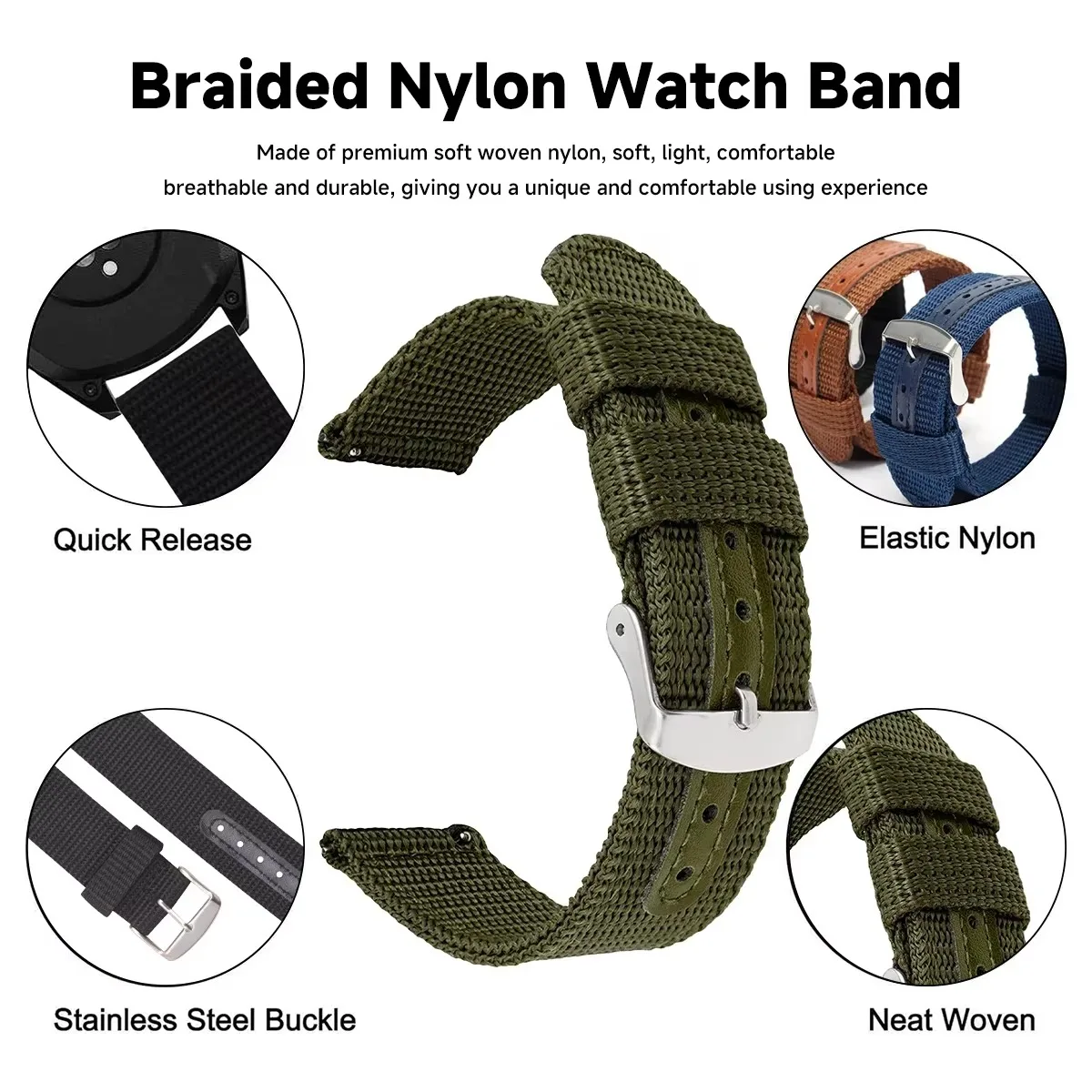 하이 퀄리티 나일론 캔버스 시계 밴드, 직조 소프트 벨 - Canvas Strap Watch 리뷰 및 가격