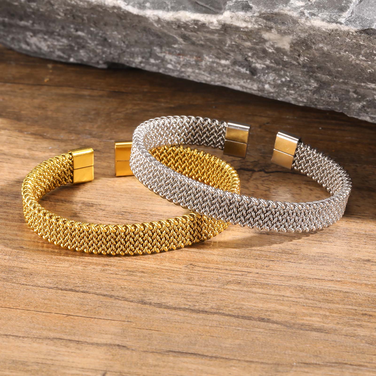 10mm 땋은 스트레치 스트랩 오픈 팔찌, 맞춤형 메쉬 - Mesh Strap Metal 리뷰 및 가격