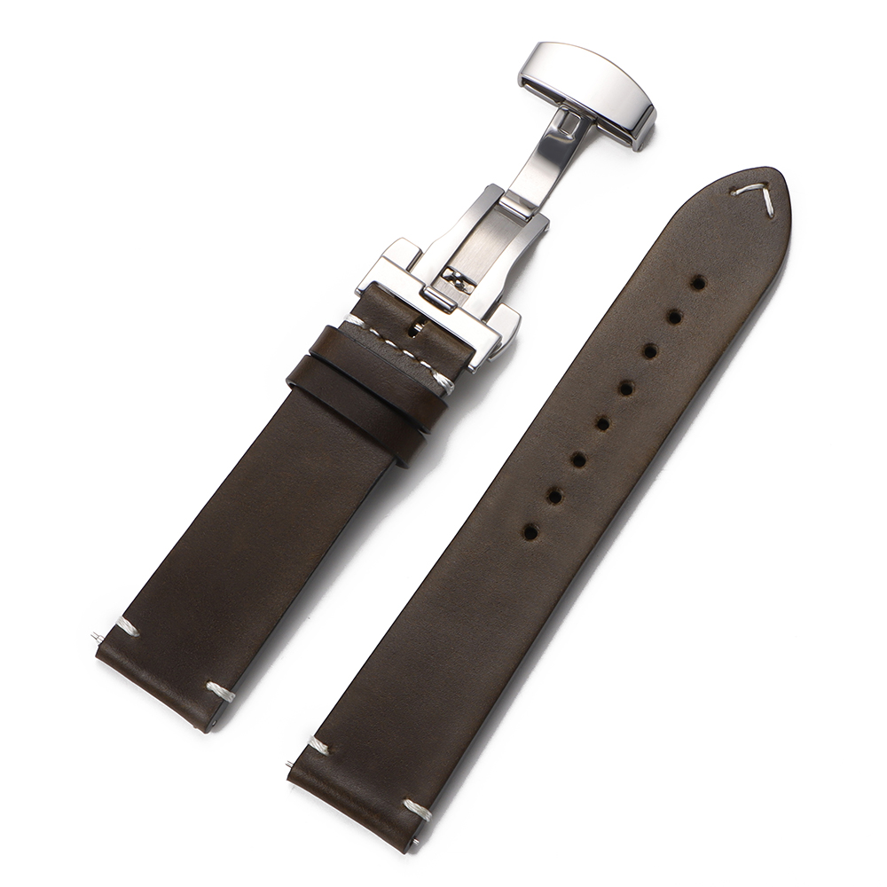 버터플라이 버클 빈티지 소프트 오일 왁스 시계줄 18m - Leather Strap Quick Release 리뷰 및 가격