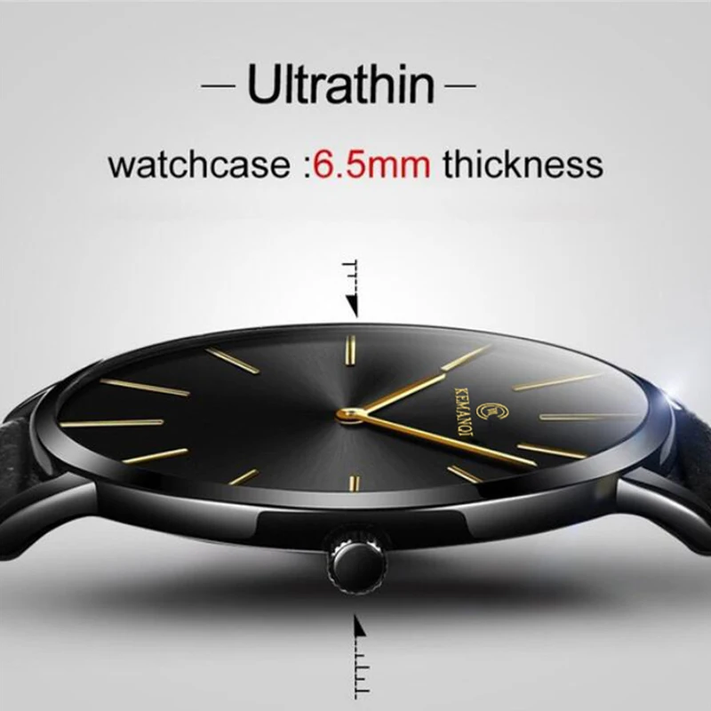 패션 울트라 씬 남성용 쿼츠 손목시계 미니멀리스트 스타 - Leather Watch Band Men 리뷰 및 가격