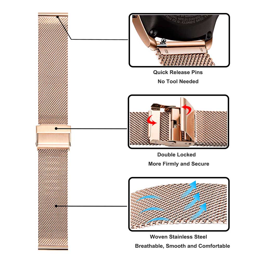 삼성 갤럭시 워치 42mm 46mm 액티브 2용 메탈  - Mesh Strap Metal 리뷰 및 가격
