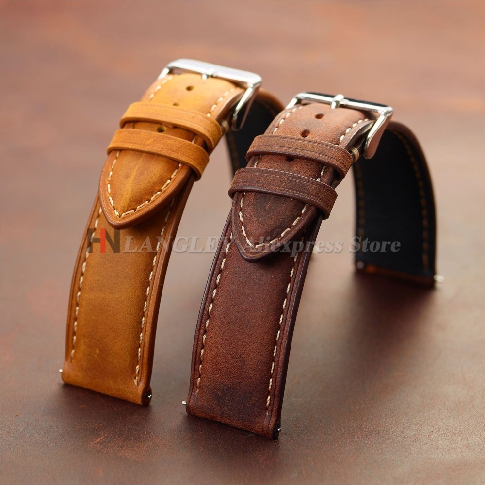 빈티지 시계 스트랩 14mm 16mm 18mm 20mm - Leather Strap Quick Release 리뷰 및 가격