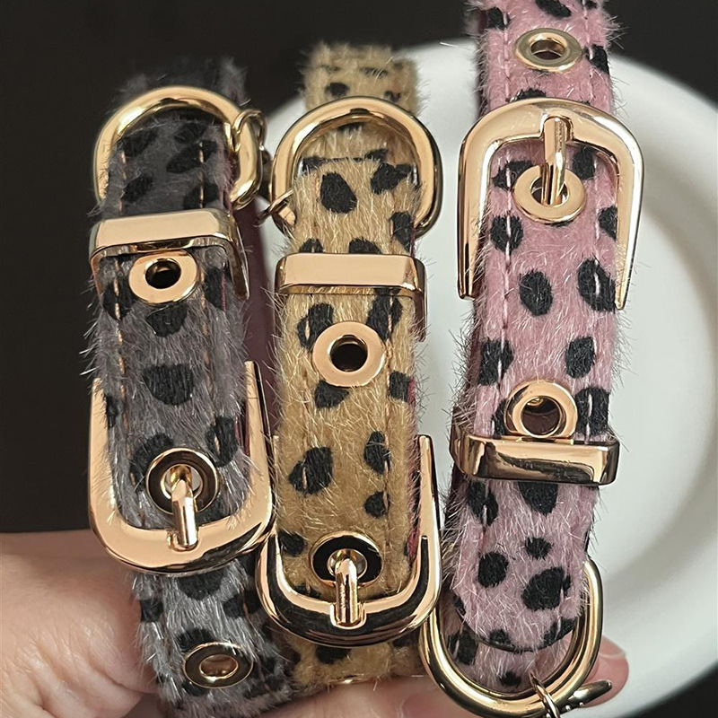 레오파드 패턴 소형견 목줄, 부드러운 PU 가죽 금속  - Leather Strap Quick Release 리뷰 및 가격