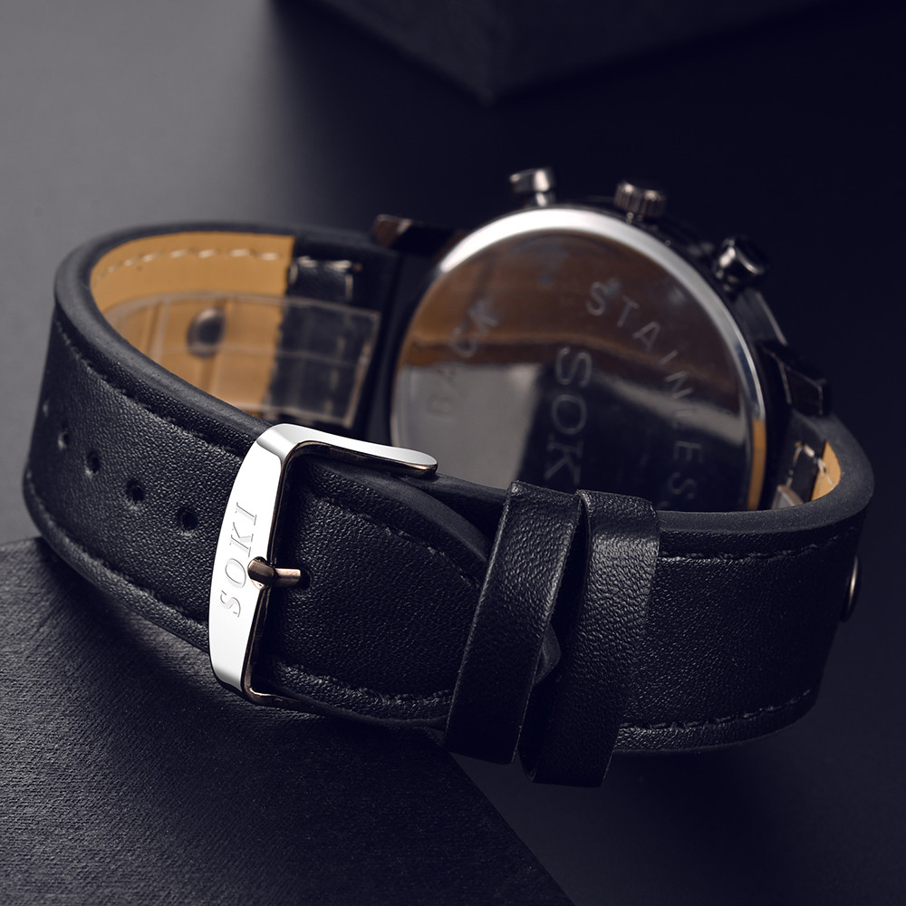 세련된 남성용 시계 세련된 브라운 가죽 밴드 쿼츠 시계 - Leather Watch Band Men 리뷰 및 가격