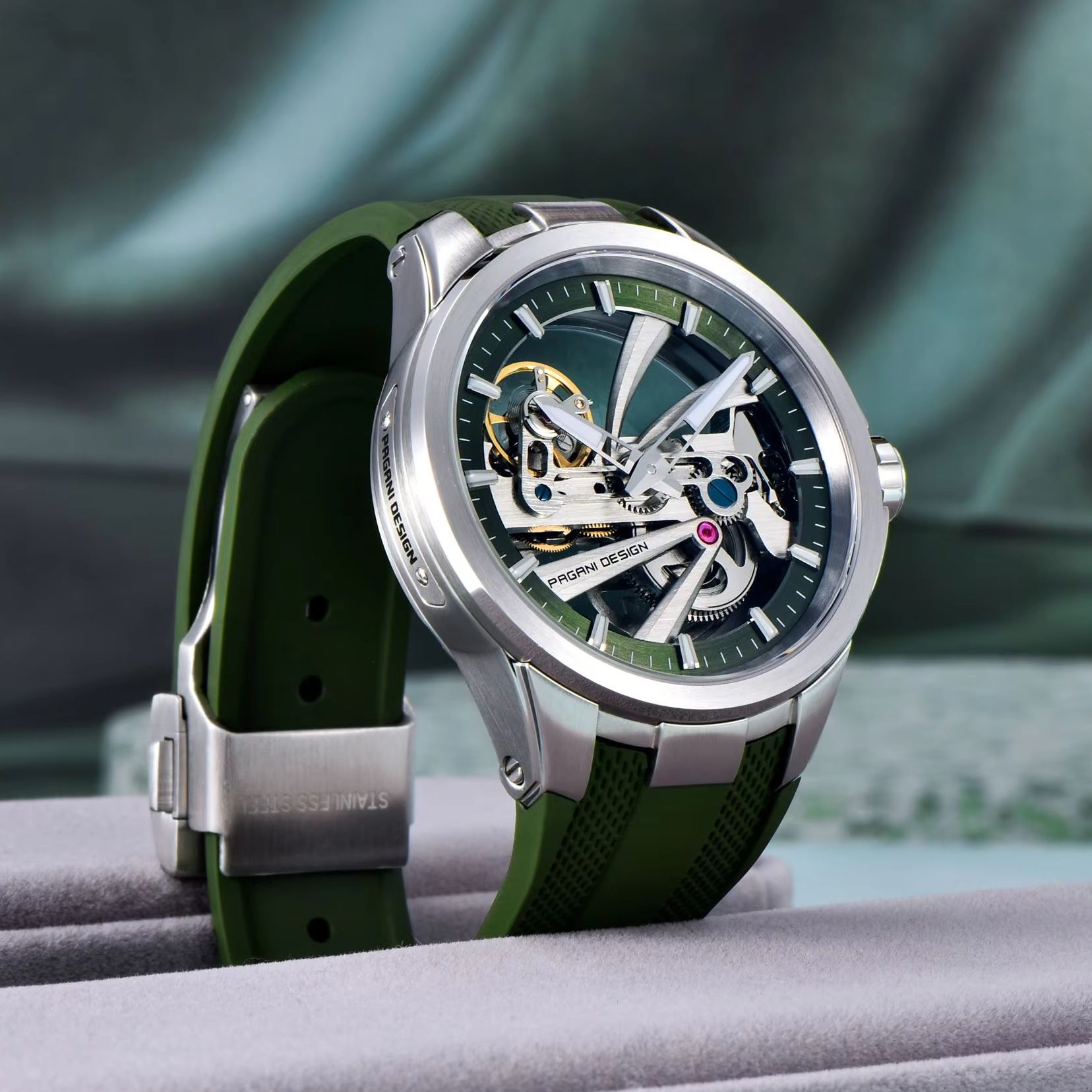 그린 스켈레톤 PAGANI DESIGN PDYS030  - Rubber Strap Diver 리뷰 및 가격
