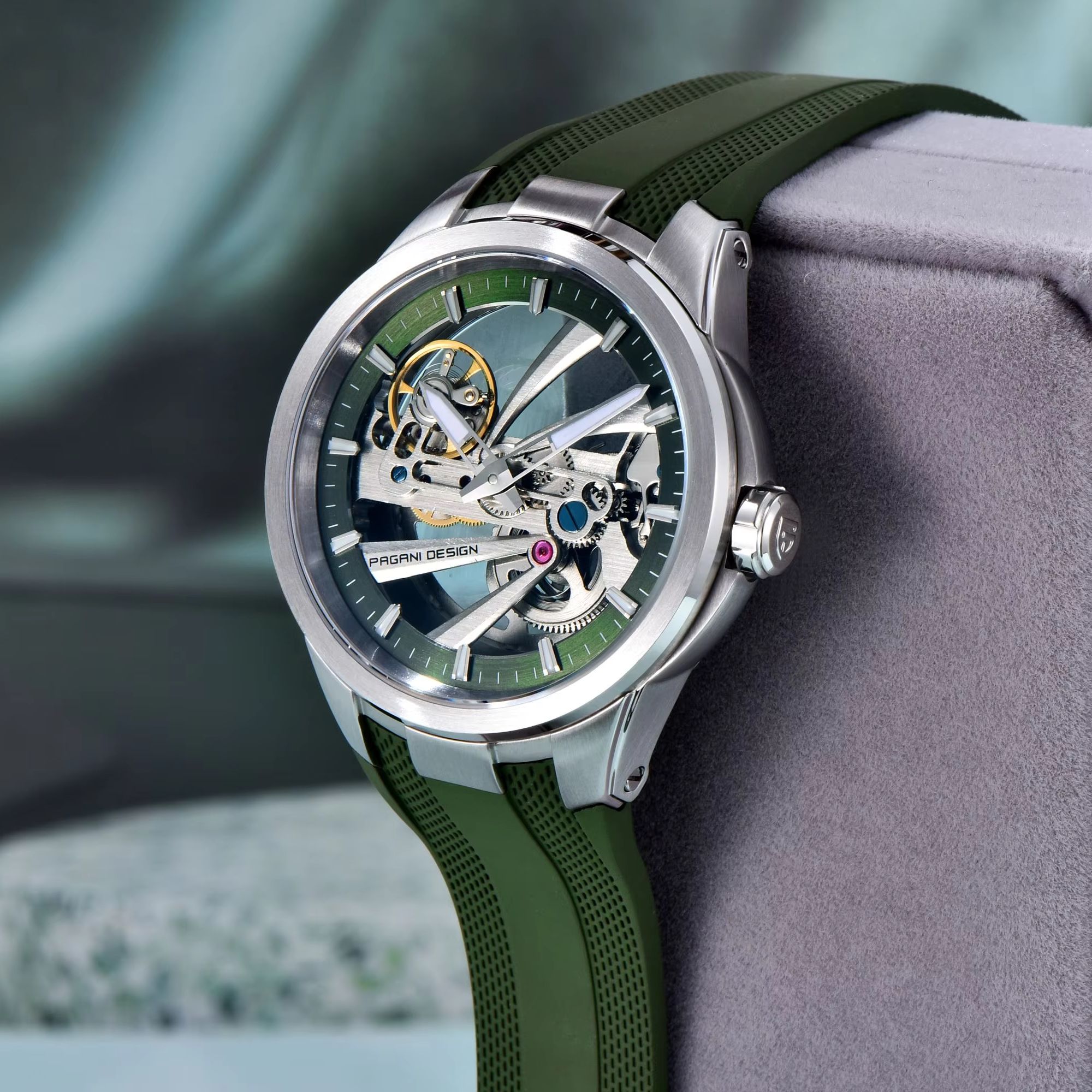 그린 스켈레톤 PAGANI DESIGN PDYS030  - Rubber Strap Diver 리뷰 및 가격