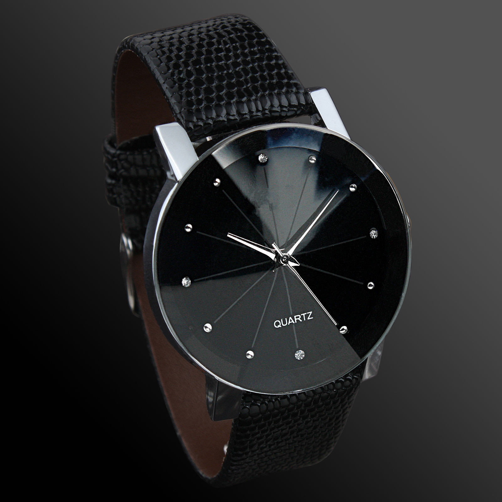 패션 캐주얼 남성 시계 블랙 가죽 밴드 쿼츠 손목 시계 - Leather Watch Band Men 리뷰 및 가격