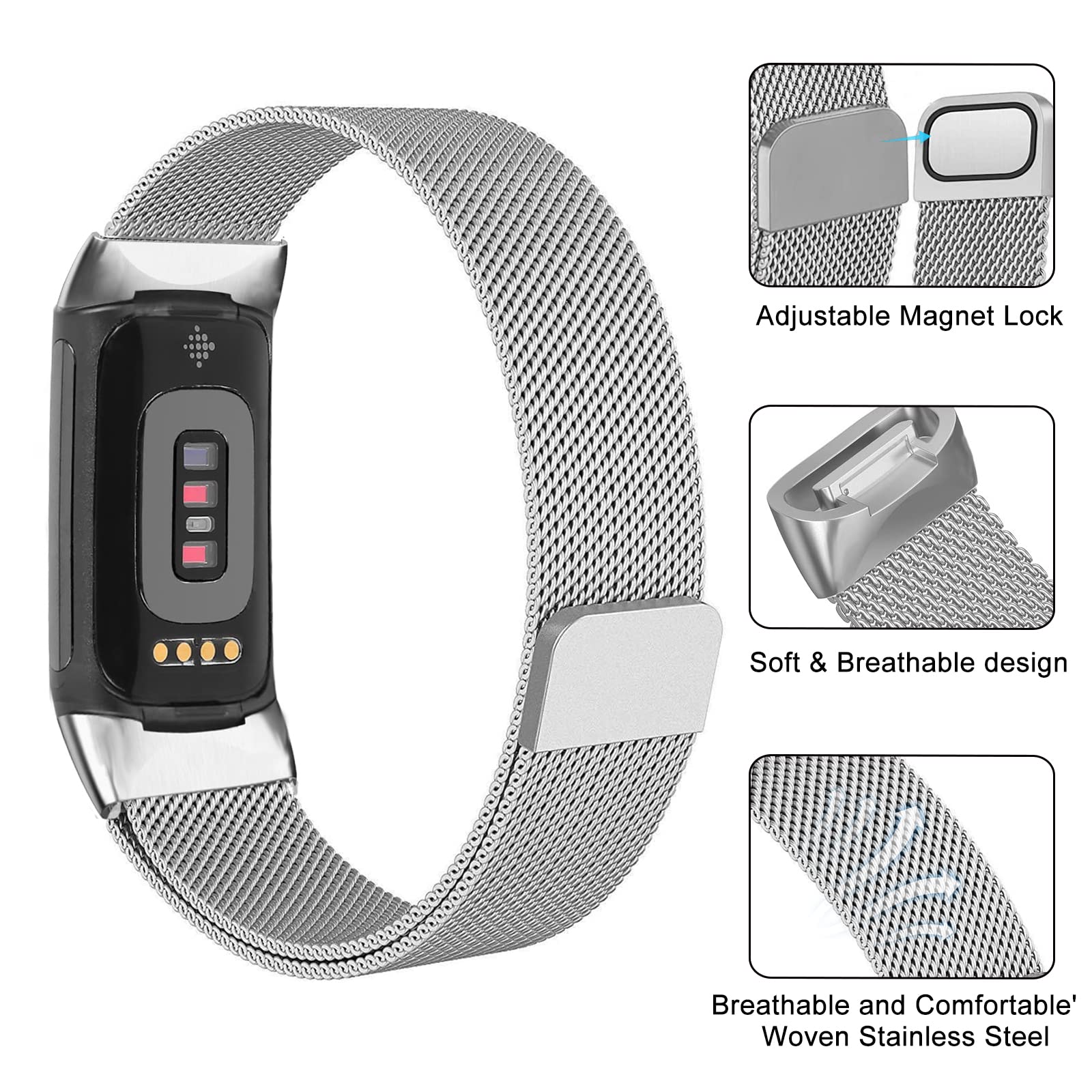 밀라노 루프 Fitbit Charge 6 5 밴드 교체 - Milanese Loop Magnetic 리뷰 및 가격