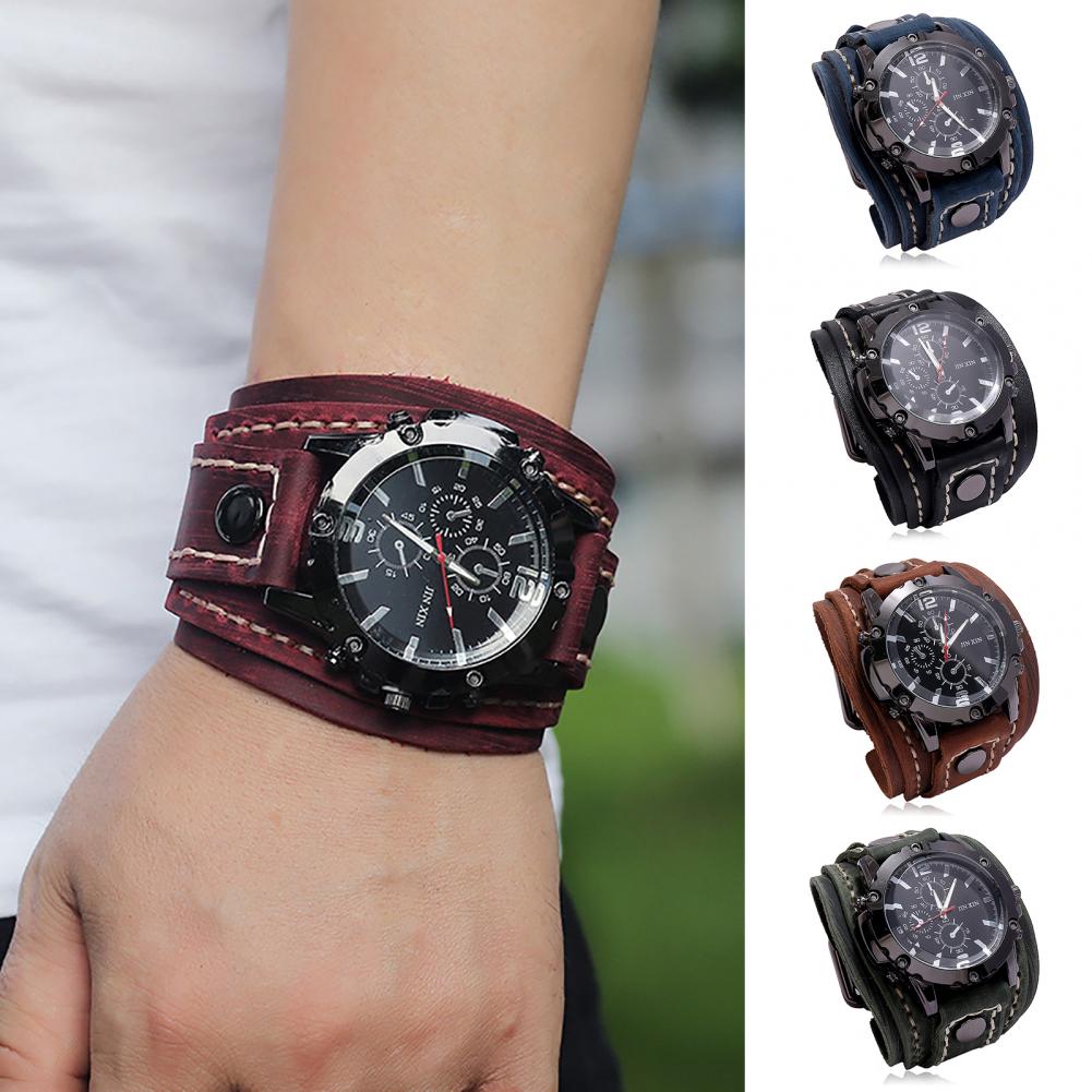 레트로 망 쿼츠 시계 라운드 다이얼 정확한 조절 멋진  - Leather Watch Band Men 리뷰 및 가격