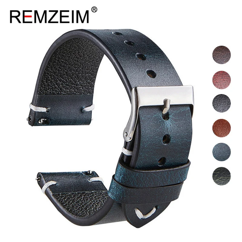 REMZEIM 퀵릴리즈 가죽 시계 밴드, 캐주얼 벨트  - Leather Strap Quick Release 리뷰 및 가격