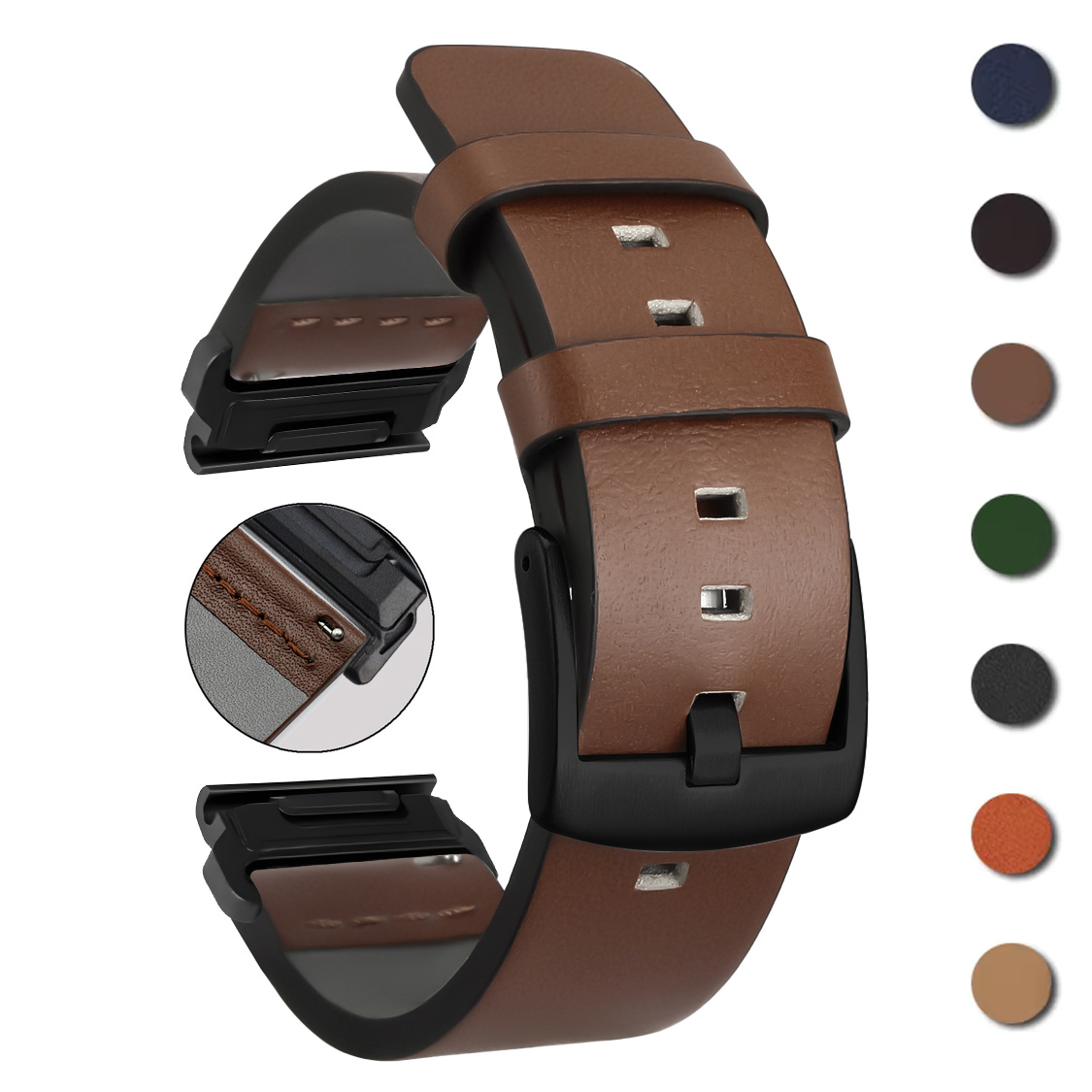 Garmin Fenix ​​8 E 7 7X 6X 6 5 - Leather Strap Quick Release 리뷰 및 가격