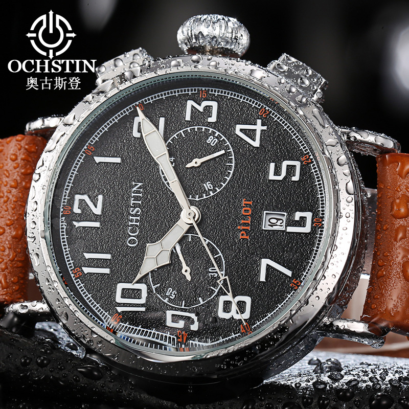 OCHSTIN 정품 가죽 스트랩 남성 쿼츠 손목시계 남 - Leather Watch Band Men 리뷰 및 가격