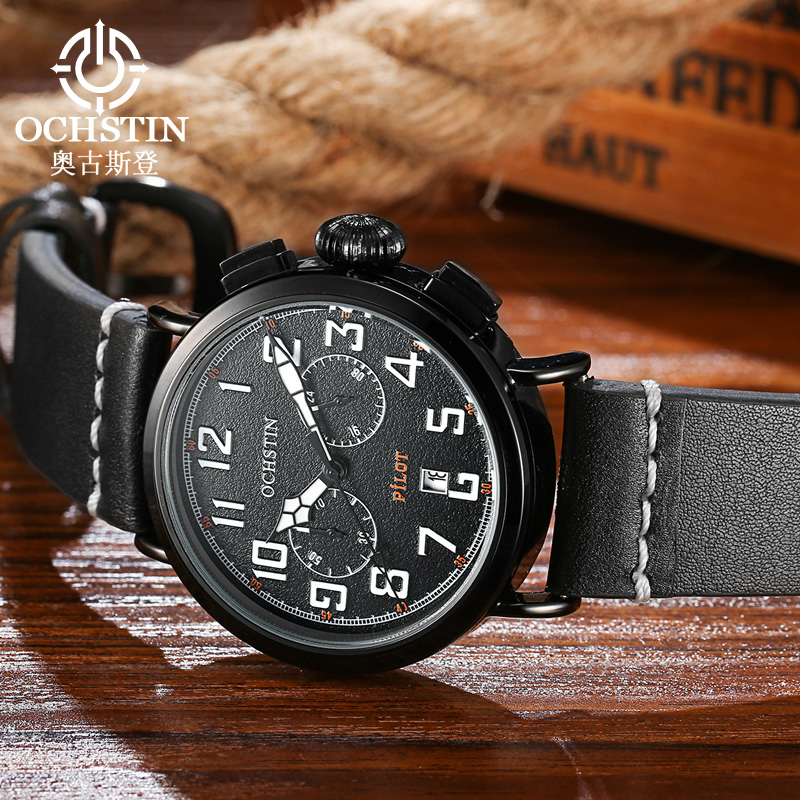 OCHSTIN 정품 가죽 스트랩 남성 쿼츠 손목시계 남 - Leather Watch Band Men 리뷰 및 가격