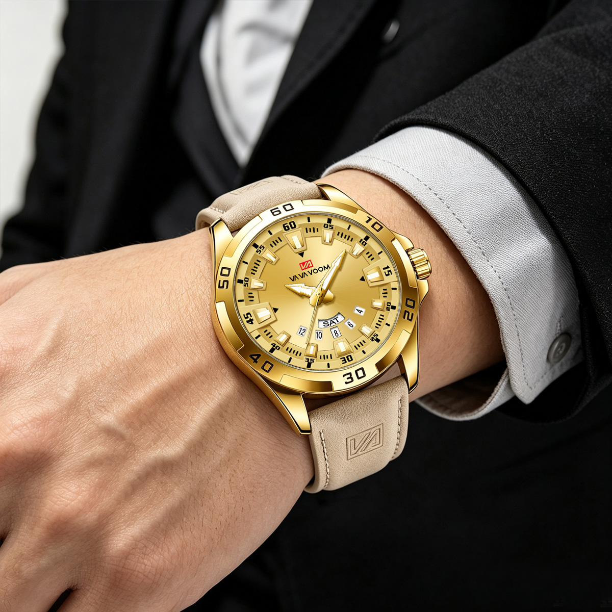 남성용 시계 블랙 가죽 스트랩 스포츠 스타일 45mm  - Leather Watch Band Men 리뷰 및 가격